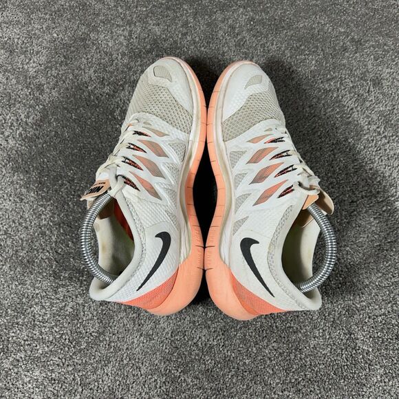 Nike Free 5.0 642199-103 Women's Size 9 White Bright Mango Orange Running Shoes - Picture 8 of 12